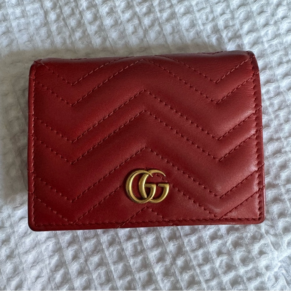 Gucci GG MARMONT CARD CASE WALLET red